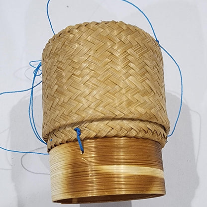 Heavens Tvcz Handwoven Bamboo Sticky Rice Box 3.4" | Thai Traditional Rice Basket with Lid | Eco Food Container – Perfect for Asian Food Serving & Home Deco