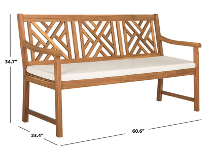 Safavieh PAT6738A Outdoor Collection Bradbury 3 Seat Bench