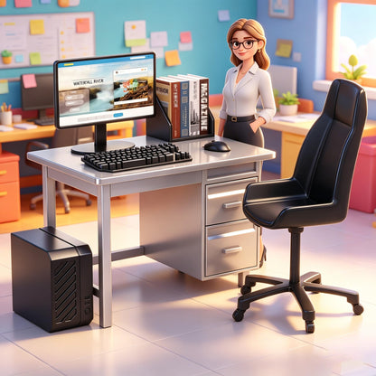 1:12 Scale Dollhouse Furniture,Miniature Office Furniture Set, 80+ Pcs with Computer,Desk, Chair, Bookshelves and Accessories, Suitable for Displaying Ideal Gifts