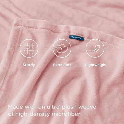 Bedsure GentleSoft Fleece Blanket - Cozy Lightweight Plush Full Size Pink Microfiber, 84x90 Inches