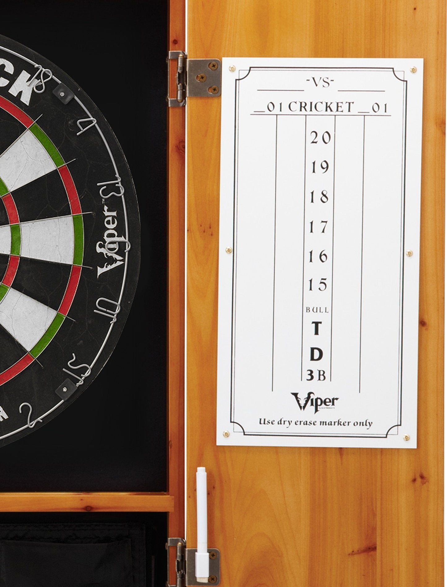 Viper Metropolitan Solid Wood Cabinet & Sisal/Bristle Dartboard Play-Ready Bundle