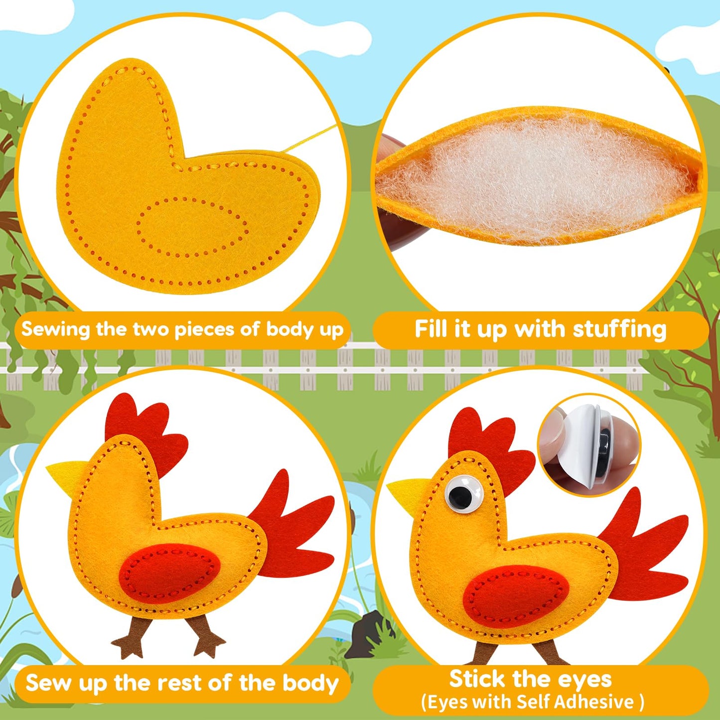OKOOKO Animal Sewing Craft Kit, Sewing Craft Kit for Kids, DIY Crafting and Sewing Set, Art Craft Kits, Fun and Educational Craft Set, Sew Your Own Felt Animals