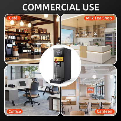 TERUISI Commercial Hot Water Dispenser, 1600W Electric Water Boiler Countertop, 30L(8Gal)/H Step-Heating Stainless Steel Water Dispenser with 86°F-212°F Temperature Control for Office Bars Hotel, 8L