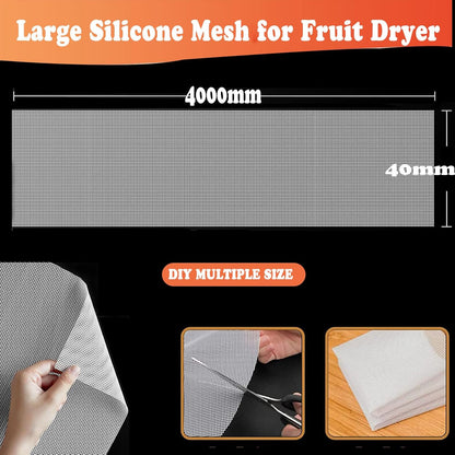 Silicone Non-Stick Dehydrator Sheets - For Fruit Dryer Mesh, Dim Sum Mesh, Dumpling Steaming Screen Mat 16"*160"
