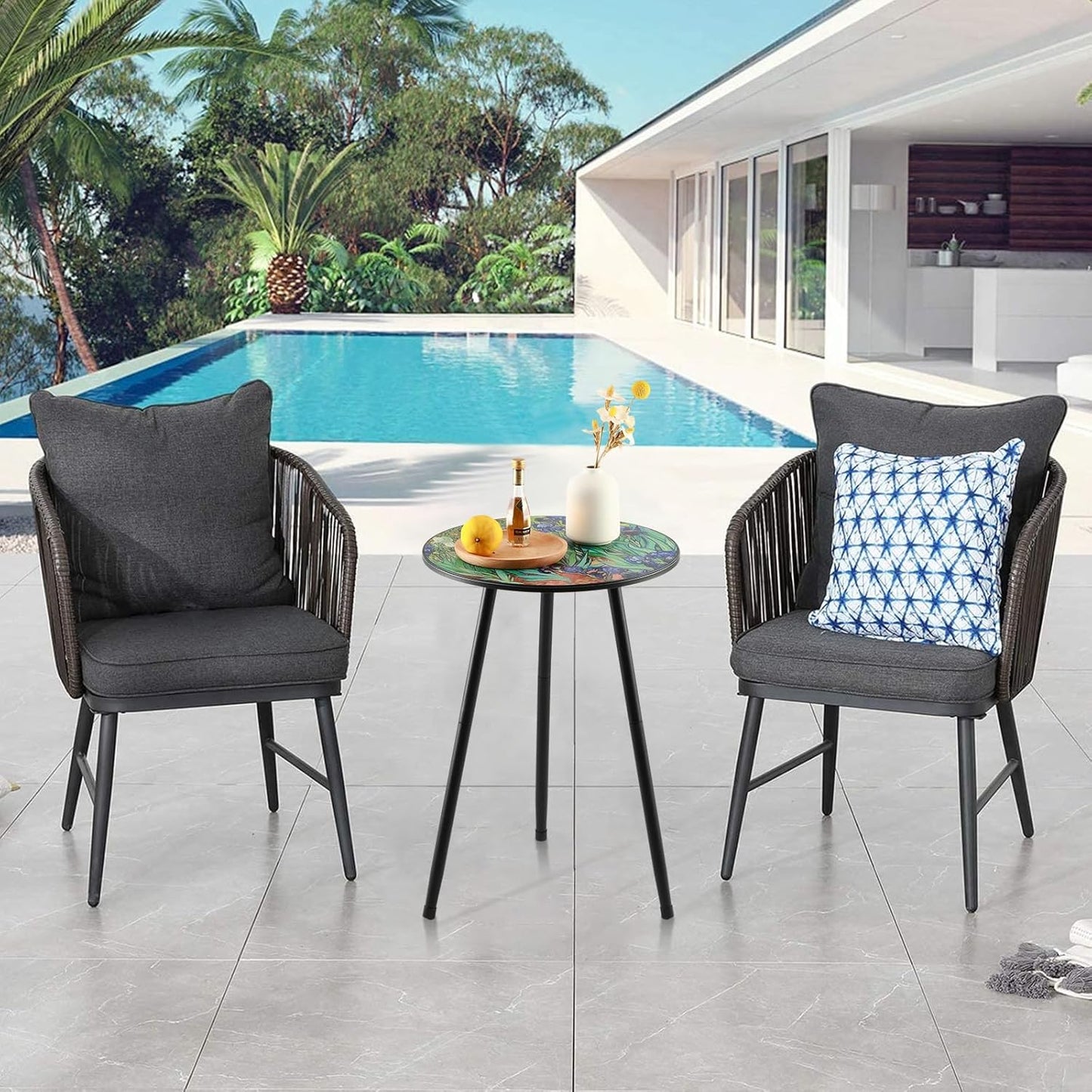 Outdoor Side Table Patio Side Tables for Outside End Tables Small Outdoor Table Round Patio Coffee Table Modern Metal