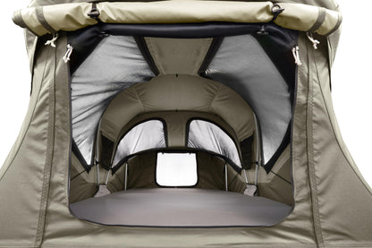 Thule Approach M New - Soft Shell Rooftop Tent - 2-3 Person Tent - Luxurious Dual-Density Memory Foam Mattress Included - Large Panoramic Windows with Breathable mesh - Lockable mounting Brackets