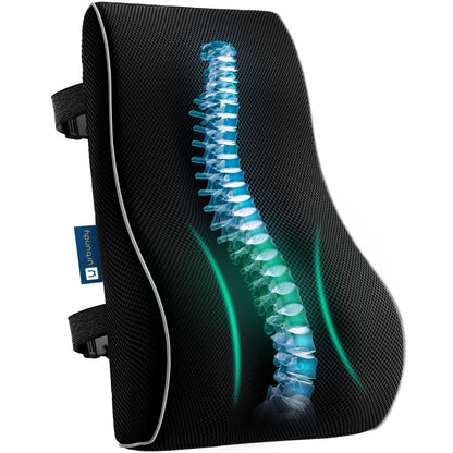 Lumbar Support Pillow for Office Chair with Strap - Perfect Lumbar Pillow Cushion for Upper & Lower Back Support for Office Chair, Back Support Back Pillow - Also Perfect Lumbar Support Pillow for Car
