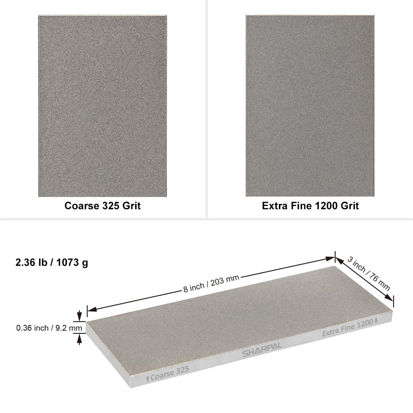 SHARPAL 162N Double-sided Diamond Sharpening Stone Whetstone Knife Sharpener |Coarse 325 / Extra Fine 1200 Grit | Storage Case with NonSlip Base & Angle Guide (8 in. x 3 in.) Mothers Day Gifts