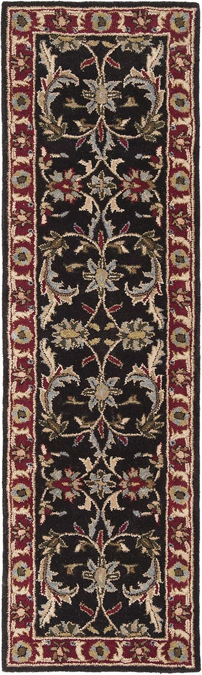 SAFAVIEH Heritage Collection Runner Rug, 2'3" x 8', Handmade Traditional Oriental Wool in Chocolate & Red, Ideal for