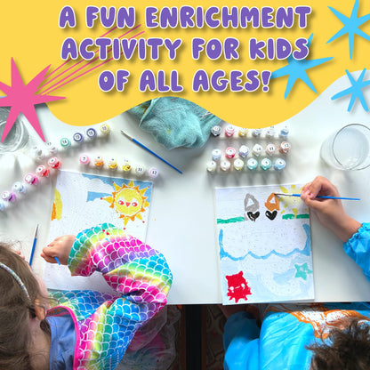 Astrakuma Studio Paint by Numbers for Kids Ages 8-12 - Cat Donut Painting by Number Kits with Pre Drawn Canvas Boards, Small Animals Paint and Sip Kit for Beginner Artist, Easy Acrylic Paint-By-Number