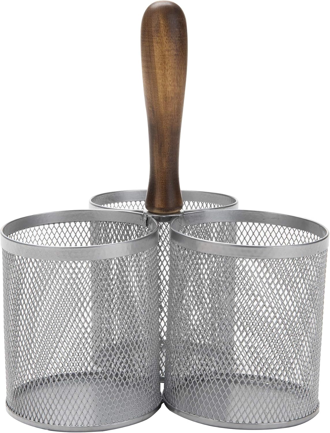 Mind Reader Silverware Holder - Utensil Organizer Caddy - Metal Mesh - 7.5" L x 7.5" W x 9.75" H - Silver