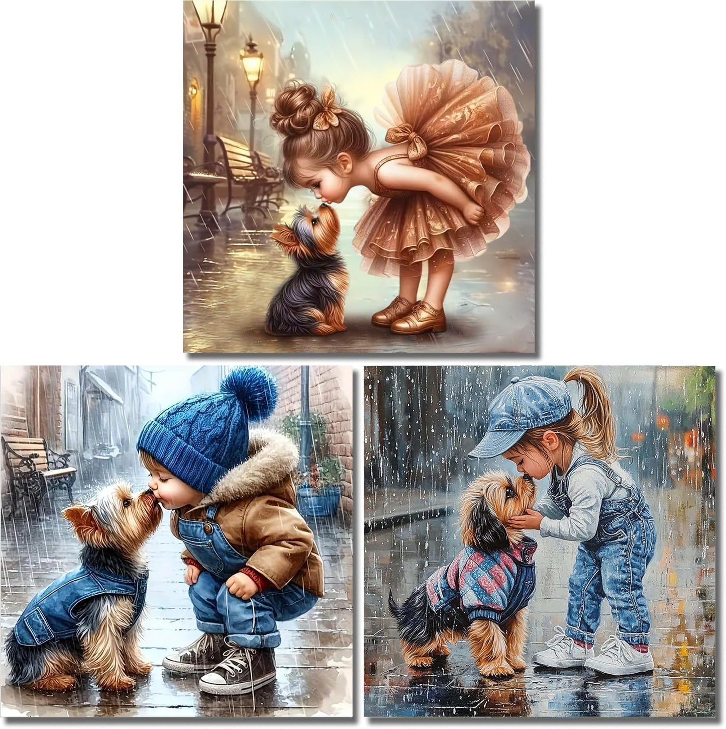 VeGuude Diamond Art Kits for Adults - 3 Pack Animal Diamond Painting for Beginners, Diamond Dots Round 5D Full Drill Paint with Diamonds Pictures Gem Art Painting Kits DIY Crafts Kits 12 x 12inch