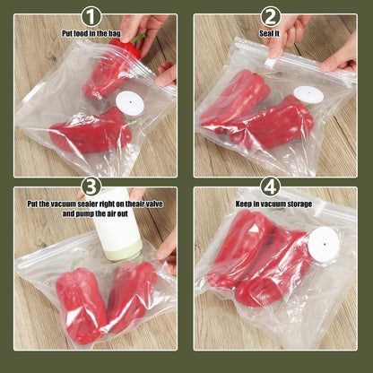 40PCS Reusable vacuum seal bags for food - 20PCS Large (13.4×10.2") And 20PCS Small (8.3×8.7") Compact Vacuum Sealer Bags, Leak-Proof Odor-Resistant for Refrigerator Outdoor Travel Food Storage