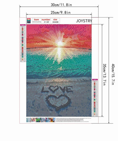 JOYSTRY Diamond Art Dots Painting Kits for Adults, DIY Sunrise Paint with Diamonds Full Drill Round Gem Jewel Crystal Paintings Kit for Home Wall Decoration (Sunrise 16x12in)