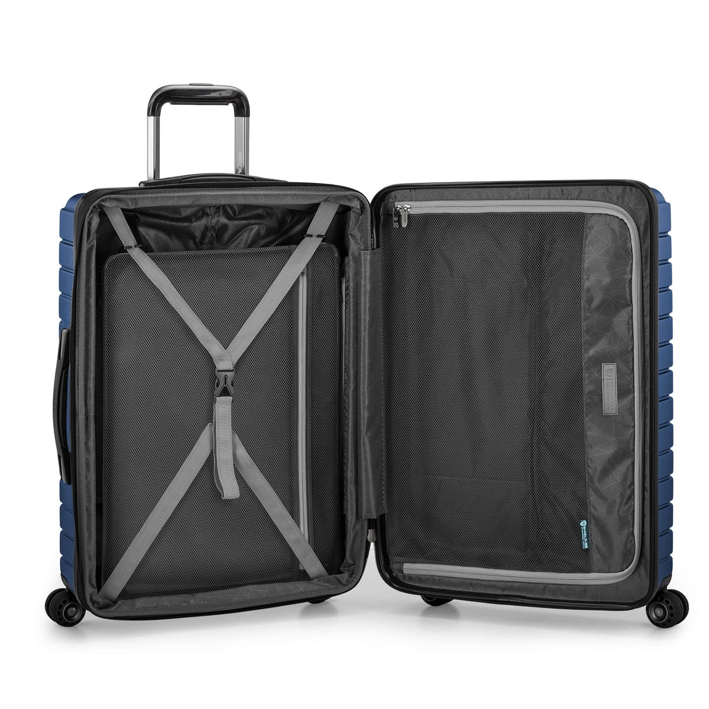 Traveler's Choice Archer Polycarbonate Hardside Spinner Luggage Set,Tie Down Straps, Blue, 2-Piece
