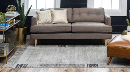 Unique Loom Del Mar Collection Area Rug - Sarah (10' x 13' Rectangle, Light Gray/ Gray)