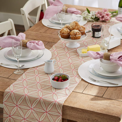 DII Polyester Embroidered Table Runner for Spring Garden Party, Summer BBQ, Baby Showers, Everyday Use - 14x70, Flowers
