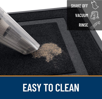 OLANLY Waterproof Front Door Mat - All-Season, Fade Resistant, Easy Clean, 47x32 Inches, Black
