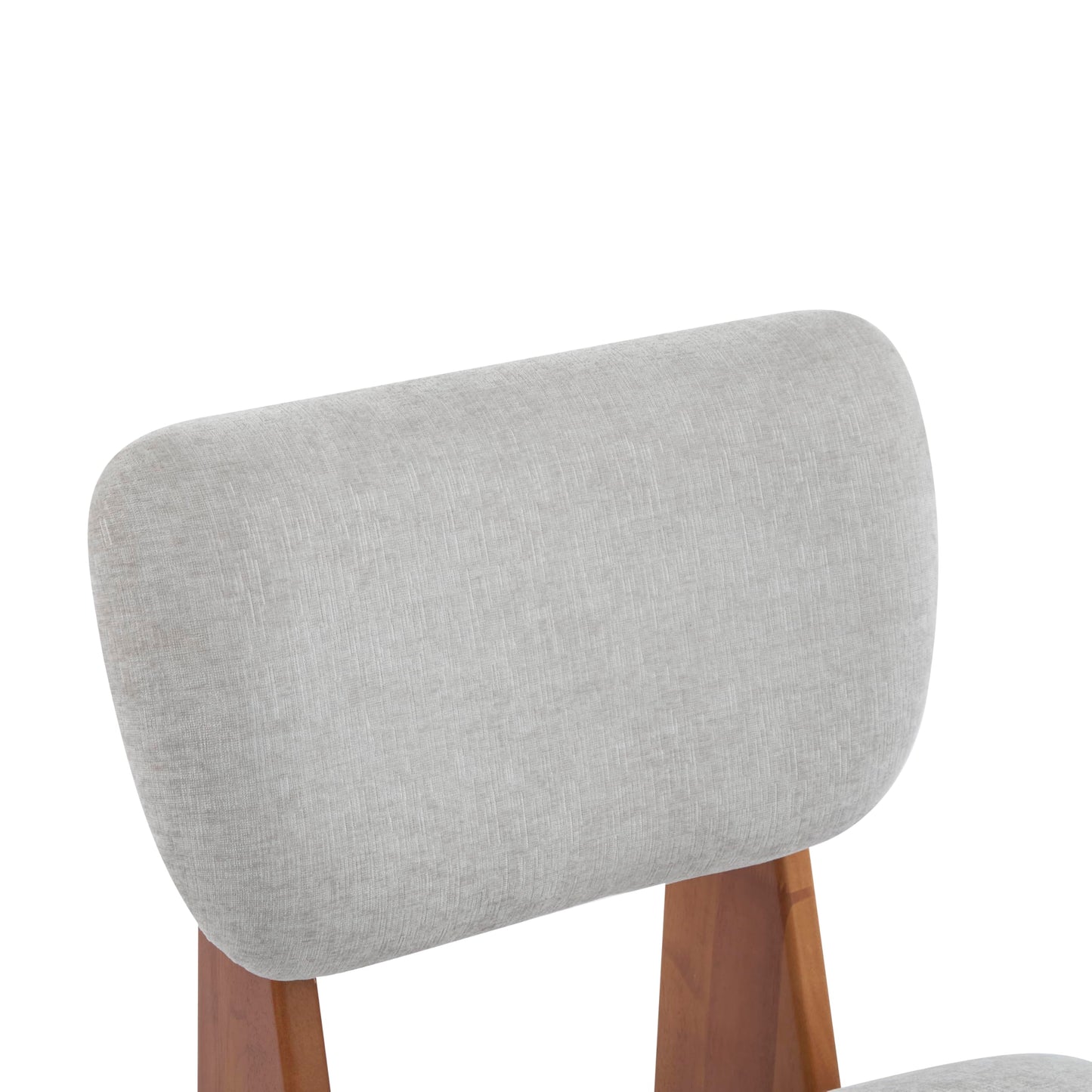 Christopher Knight Home Mores Low Profile Accent Chair Set of 2, Modern Living Room Armless Lounge Chair, Fabric Comfy Reading Chair for Bedroom, Wooden Frame and Thick Padded Seat, Walnut+Gray