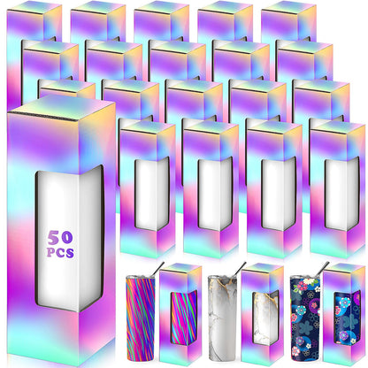 CTOSREE 50 Pcs Tumbler Shipping & Exhibition Boxes - Sublimation Gift Box for 12 Oz, 20 Oz, 30 oz Heat Press Sublimation Blanks Tumblers
