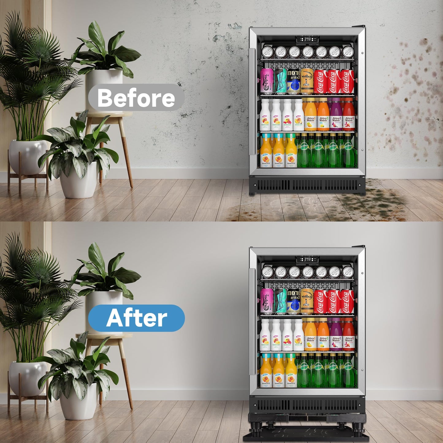 27''x27'' Extra Large Mini Fridge Silicone Mat with 0.5'' Raised Edges, Prevent Water Leakage and Floor Damage from Elecrical Equipment such as Washing Machines, Dryer, Mini Fridge, Wine Cabinet.