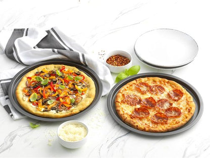 GoodCook Everyday 10-Inch Nonstick Personal Pizza Pans - Scratch-Resistant Steel, Set of 2, Gray