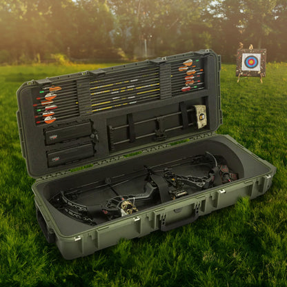 SKB Cases iSeries 3i-3614-PL-M Small Parallel Limb Bow Case, Hard Shell Compound Bow and Arrow Case with Wheels and Trigger Latch System