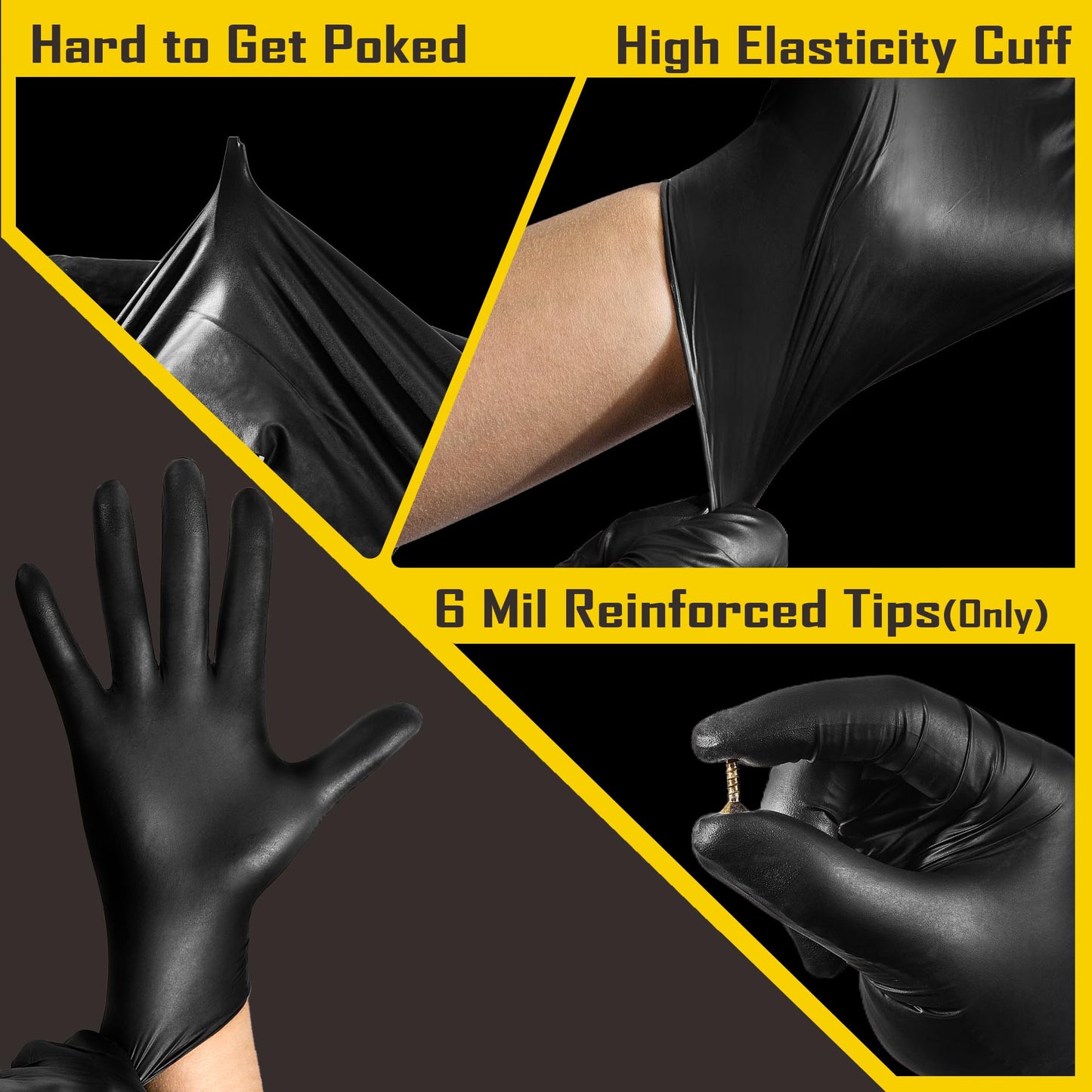 COOLJOB 5 Mil Disposable Nitrile Gloves, Heavy Duty Gloves for Household Cleaning, Cooking, Food Safe & Powder Free, 100 Count Small