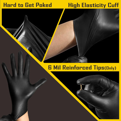 COOLJOB 5 Mil Disposable Nitrile Gloves, Heavy Duty Gloves for Household Cleaning, Cooking, Food Safe & Powder Free, 100 Count Small