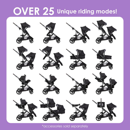 Baby Trend Morph Single to Double Modular Stroller, Dash Grey