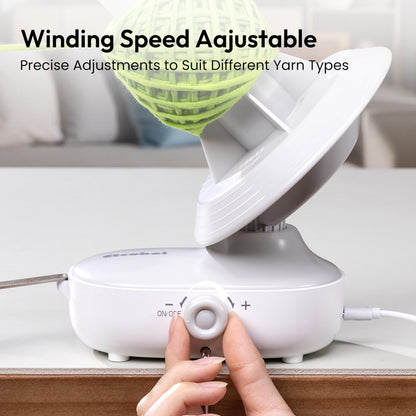 Etcokei Electric Yarn Winder for Crocheting, Upgrade Dual-Spring Tension 10oz Large Capacity, Stepless Speed Automatic Yarn Winder Wool Spinner Roller for Crochet Lovers(Gray)