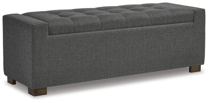 Signature Design by Ashley Cortwell Ottoman Tufted Entryway Storage Bench, Charcoal Gray