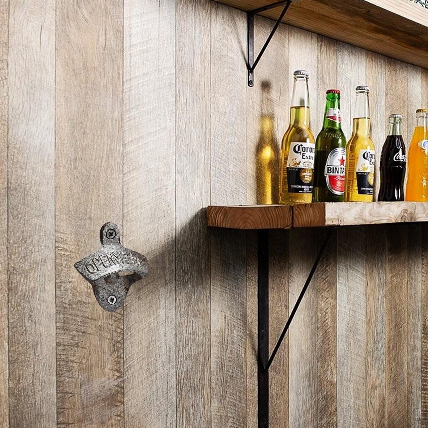 ZOOFOX 12-Piece Wall Mounted Vintage Metal Bottle Opener for Bar, KTV, Home and Outdoor