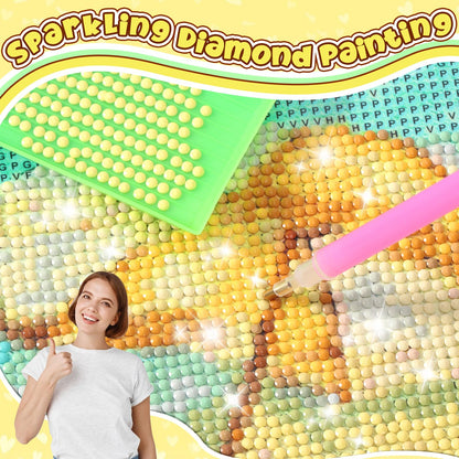 TUTUMAY21 Bathroom Frog Diamond Painting Kits, Full Round Diamond Art Kits for Adults 5D Frog Diamond Art, Personalized Gifts for Family and Friends Room Wall Decor 12x16inch