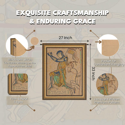 C Charlotte Home Furnishings Inc Croise Genoux Belgian Tapestry Wall Hanging | Viscose Cotton and Polyester Blend Wall Art | 33 in. x 27 in | Home Decor Accents
