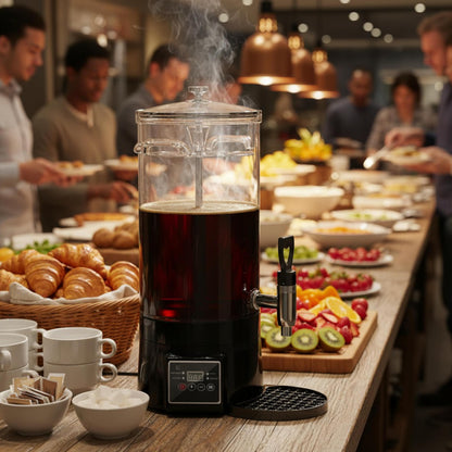 GKFF Commercial Coffee Urn Hot Beverage Dispenser Coffee Maker, Food-grade Plastic 26 L 170 Cups, Hot Chocolate Machine, Electric Percolator for Catering Hot Water for Hot Cocoa, Drink, Tea, Juice