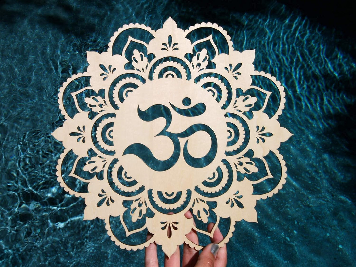 Fourth Level MFG 12" Sacred Om Wood Wall Art - Sacred Geometry Mandala, Zen Home Decoration for Yoga and Meditation