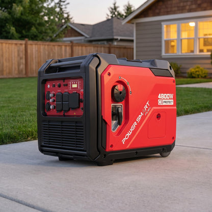 PowerSmart 4800W Portable Inverter Generator,Parallel Ready&Electric Start Super Quite Gas Powered,RV Ready with 30A Outlet, EPA & CARB Compliant for Home Backup, Camping,Portable Power Station