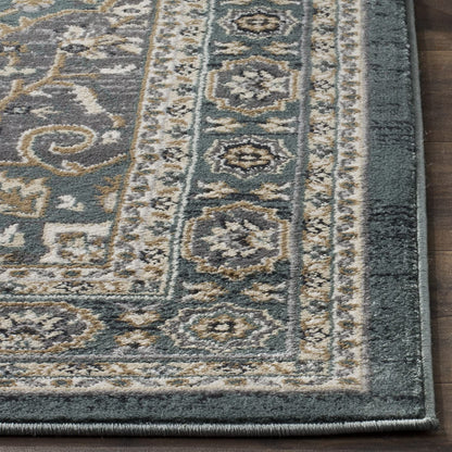 SAFAVIEH Lyndhurst Collection Area Rug - 9' x 12', Teal & Grey, Traditional Oriental Design, Non-Shedding & Easy Care, Ideal for High Traffic Areas in Living Room, Bedroom (LNH338A)