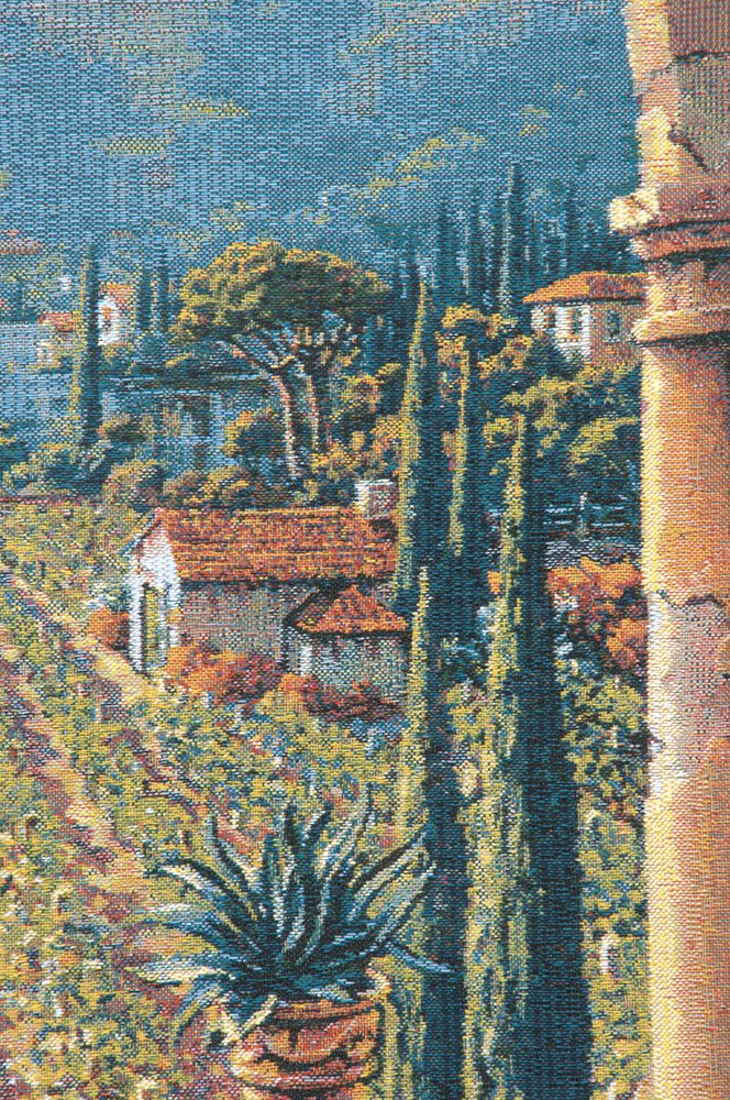 Lakeside Vineyard Belgian Tapestry Wall Hanging - 82 in. x 64 in. Cotton/Viscose/Polyester by Robert Pejman