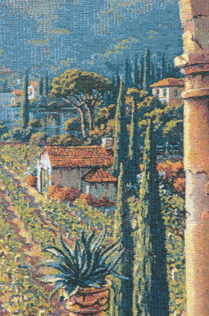 Lakeside Vineyard Belgian Tapestry Wall Hanging - 82 in. x 64 in. Cotton/Viscose/Polyester by Robert Pejman