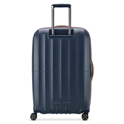 DELSEY PARIS Carrousel Hardside Expandable Luggage with Spinner Wheels, Navy, Checked-Large 28 Inch