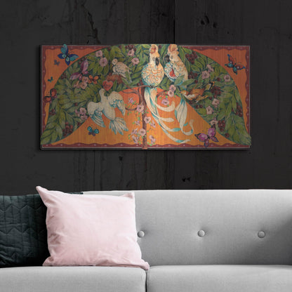 Luxe Metal Art 'Bird Valentine' by David Galchutt Metal Wall Art, 48" x 24"