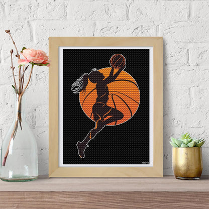 YEEIFFD Basketball Woman Adults Diamond Painting Pictures DIY Art Crafts Kits for Home Wall Decoration 12x16 Inch
