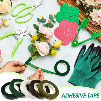 WILLBOND Gardening Gift Set for Women, Mother's Day Floral Arrangement Kit with Pruning Shears, Thorn Remover, Gloves and Floral Tape, Garden Tool Gift Kit for Mom, Wife, Garden Lovers(Green)