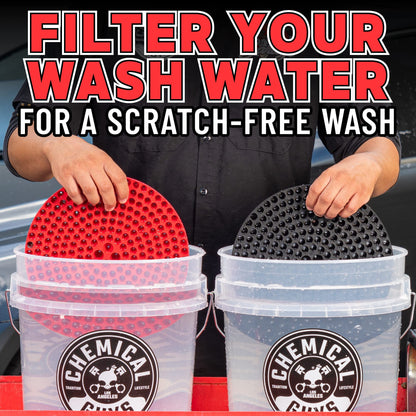 Chemical Guys Two Car Wash Bucket Kit with Dual Dirt Trap Filters, Chenille Wash Mitt, Mr. Pink, Citrus Wash, After Wash, and Drying Towel - 11 Items - Two Bucket Method Complete Setup