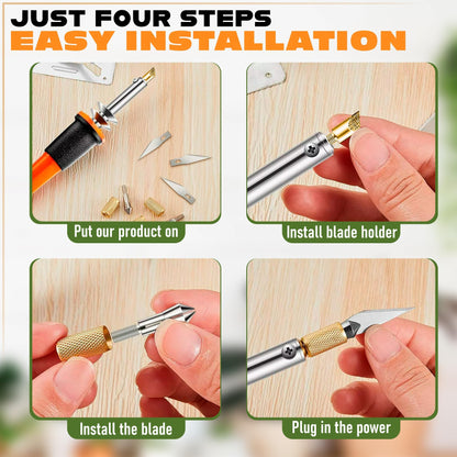 30W Electric Hot Knife Cutting Tool – Hot Knife for Plastic, Resin & Mesh | Includes 10 Blades, 2 Blade Holders, 1 Wood Burning Tip & Stand | Fast Heating DIY Plastic Cutter for Hobby & Craft Projects