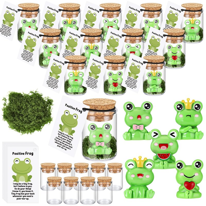 Fumete 35 Set Employee Appreciation Gifts Bulk for Coworkers Staff - Thank You Desk Pet Animal Pun Note Card Teacher Appreciation Gifts for Volunteer Nurses Team Graduation Party Favors (Frog)