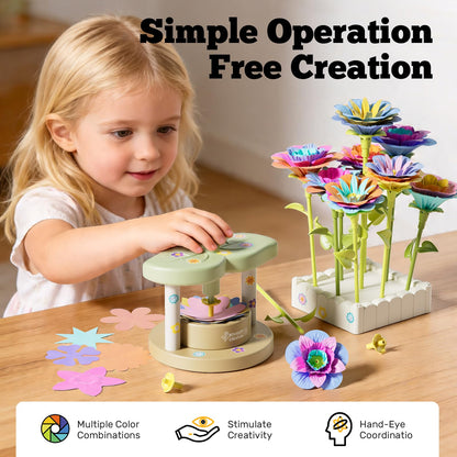 SJIADA Flower Making Kit for Kids, DIY Flower Craft Kit, Educational Fabric Flower Bouquets Kit Toys, Reusable Art Flower Crafts Activity Toy for Kids, Birthday for 4-8 Year Old Little Girls Gifts