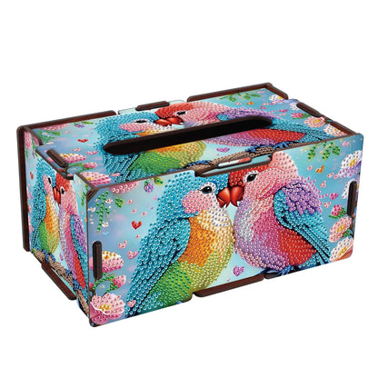 DIY Diamond Painting Tissue Box kit, Bird Shaped Tissue Box with Pull-Out Opening, Suitable for Home and Office Decoration, Ideal as a Handmade Art Gift for Adults
